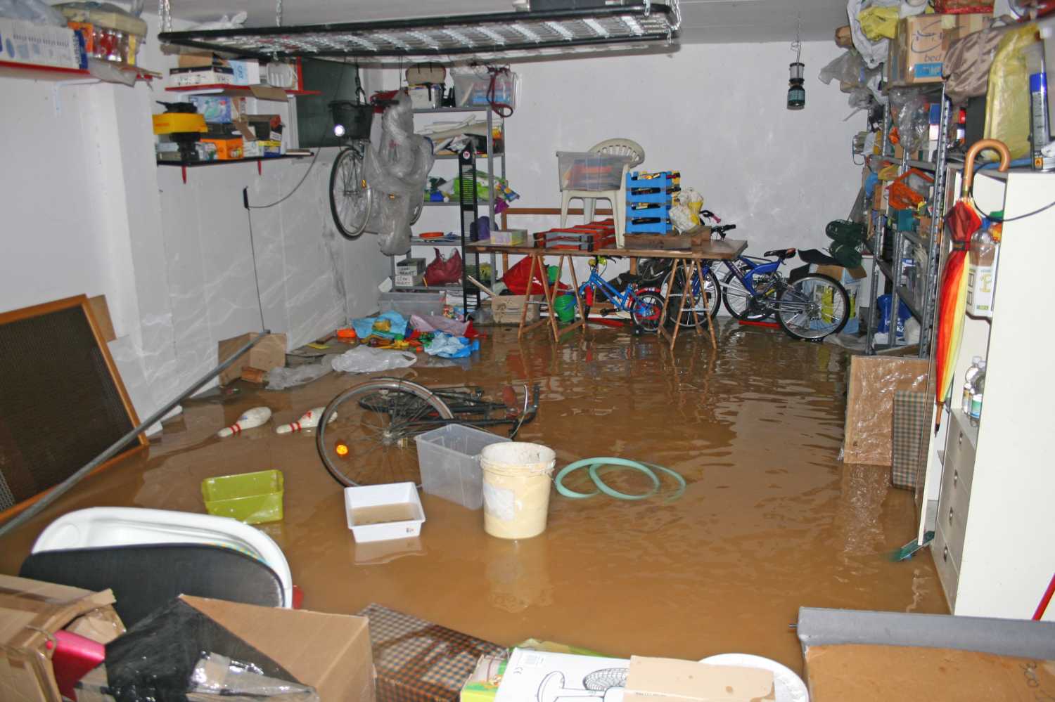 flooded room in a house